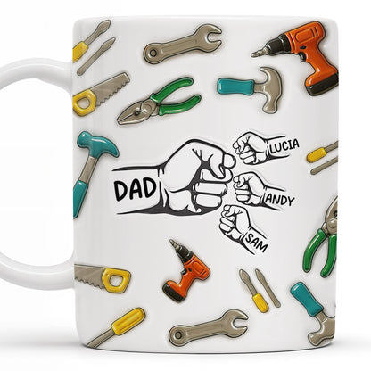 Tools and Fist Bump Design, A Heartfelt Gift - Personalized Custom Coffee Mug - DAD128_MG