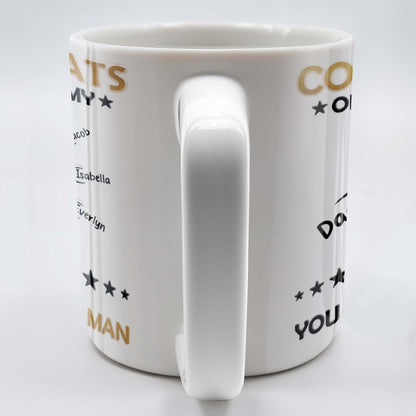 CONGRATS ON BEING MY DAD YOU LUCKY OLD MAN, Fist Bumps And Stars - Personalized Custom Coffee Mug - DAD130_MG