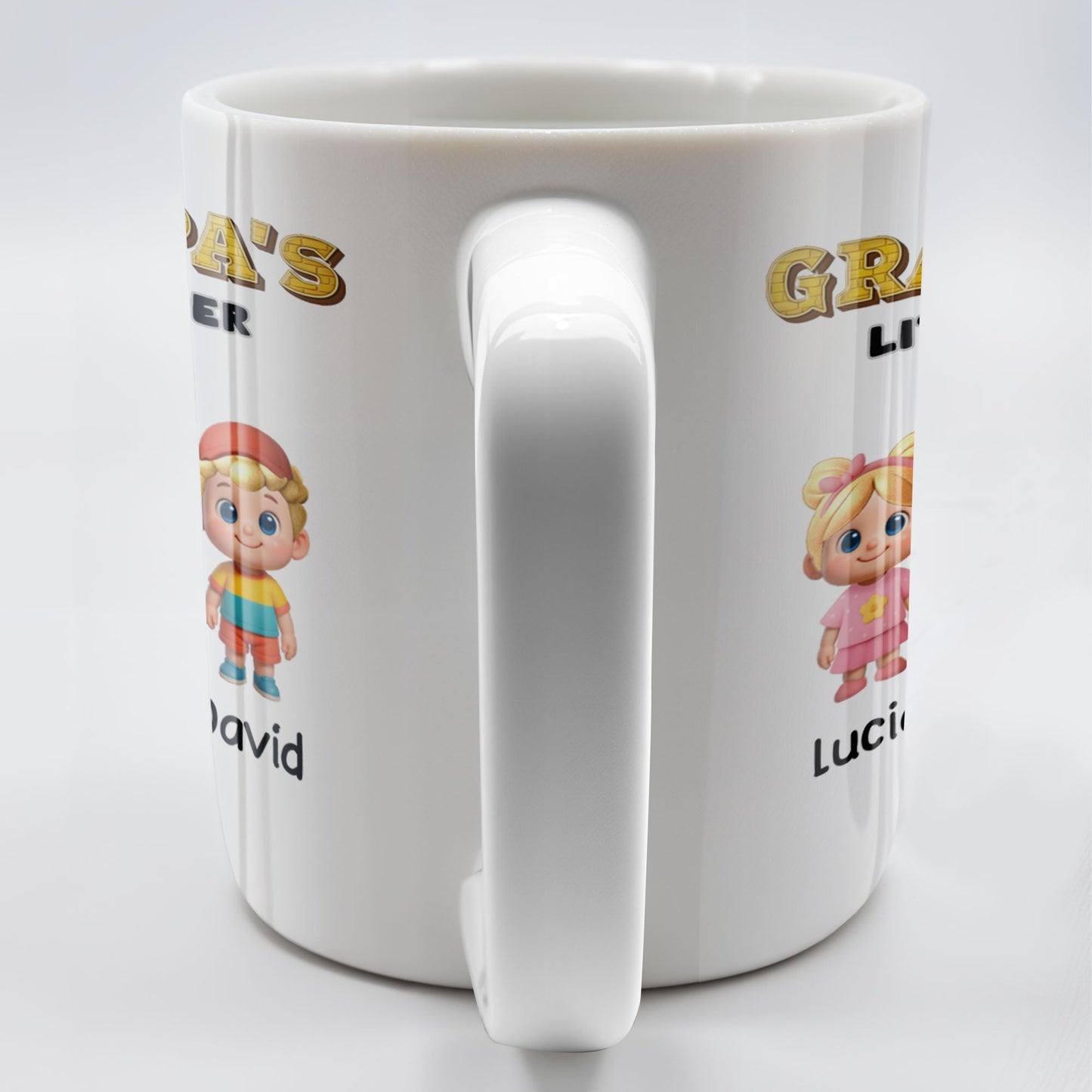 Grandpa's Little Helper, Cartoon Children - Personalized Custom Coffee Mug - DAD131_MG