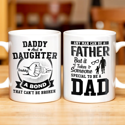 Daddy And Daughter Bond, Special Dad Silhouettes - Personalized Custom Coffee Mug - DAD138_MG