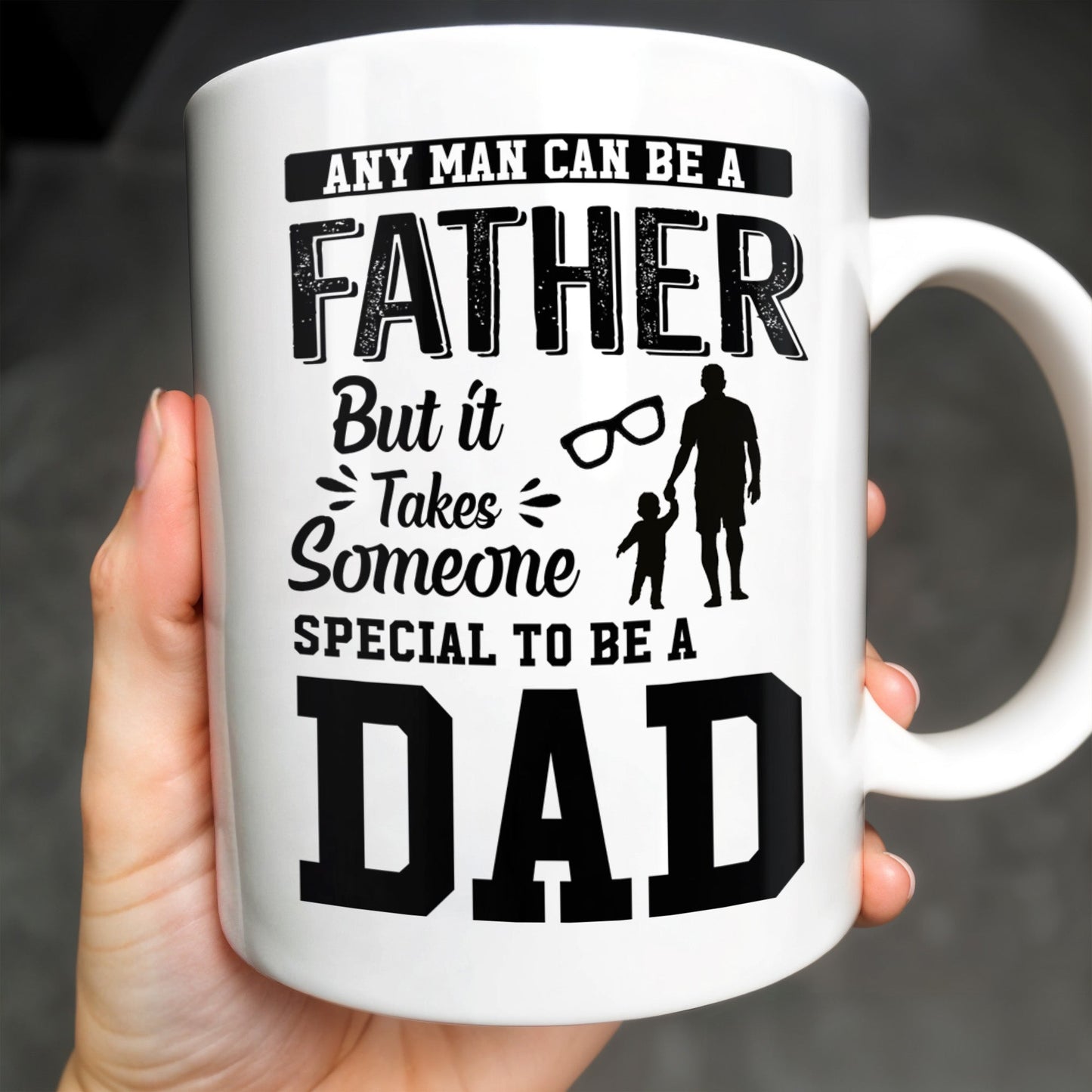 Daddy And Daughter Bond, Special Dad Silhouettes - Personalized Custom Coffee Mug - DAD138_MG