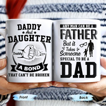 Daddy And Daughter Bond, Special Dad Silhouettes - Personalized Custom Coffee Mug - DAD138_MG
