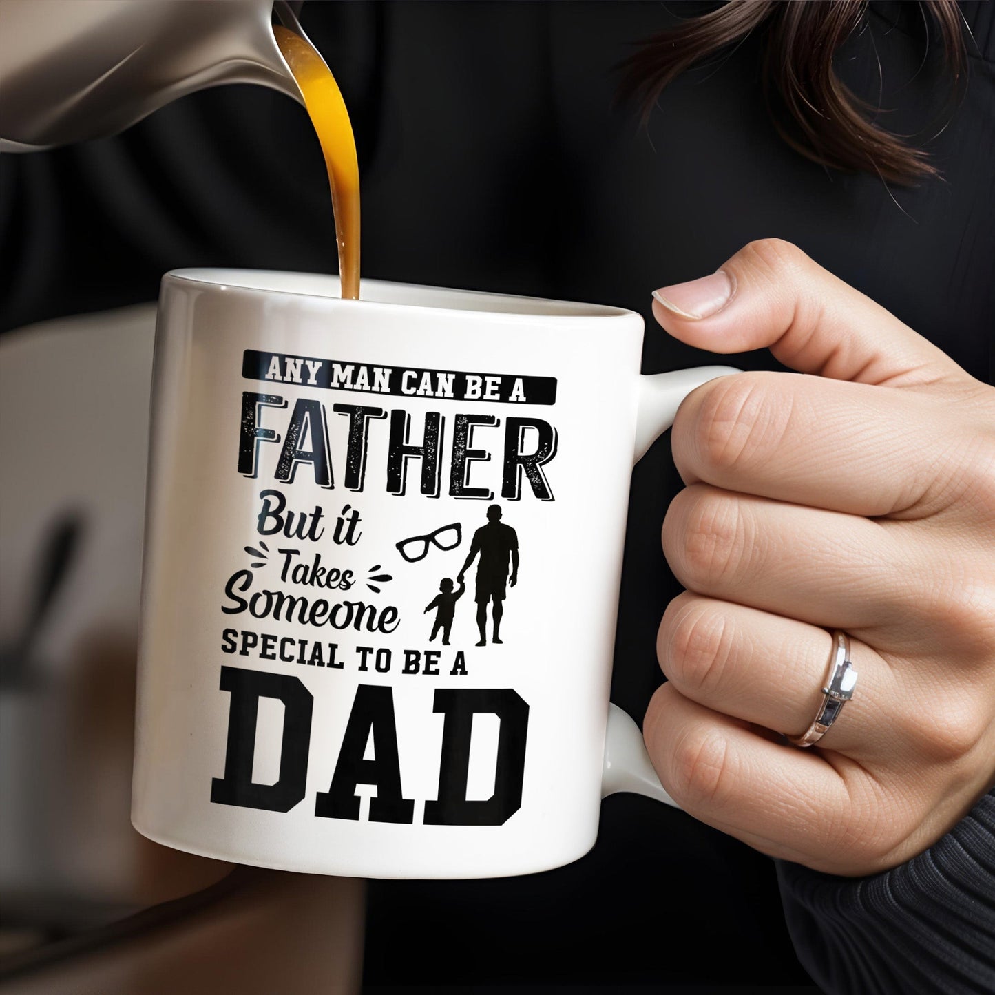 Daddy And Daughter Bond, Special Dad Silhouettes - Personalized Custom Coffee Mug - DAD138_MG