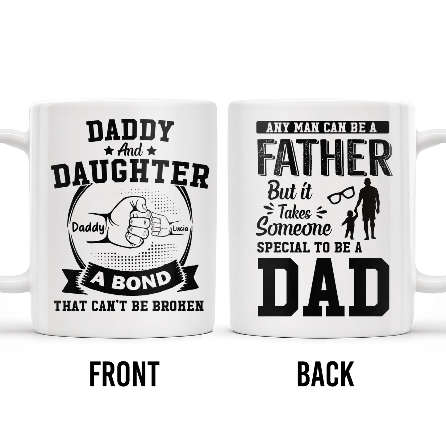Daddy And Daughter Bond, Special Dad Silhouettes - Personalized Custom Coffee Mug - DAD138_MG