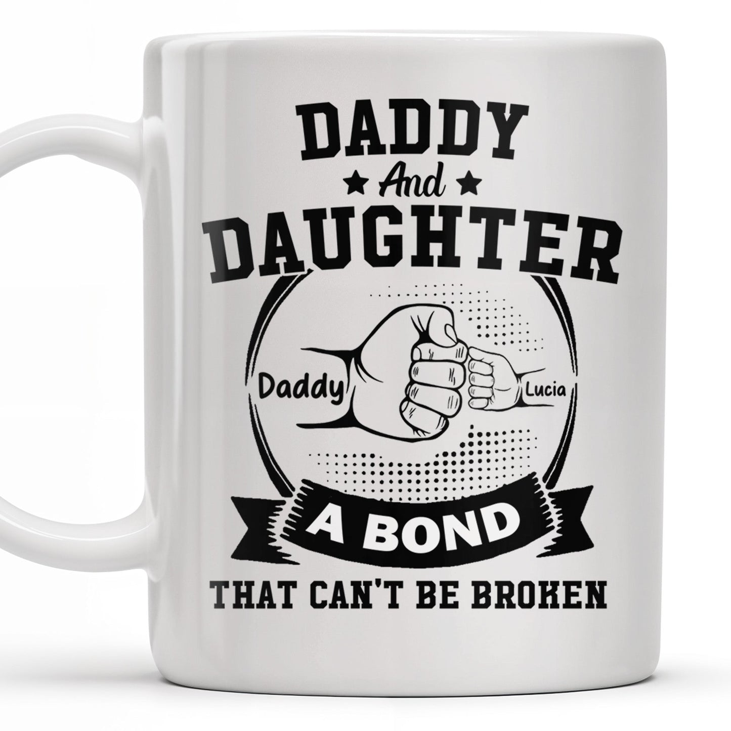 Daddy And Daughter Bond, Special Dad Silhouettes - Personalized Custom Coffee Mug - DAD138_MG