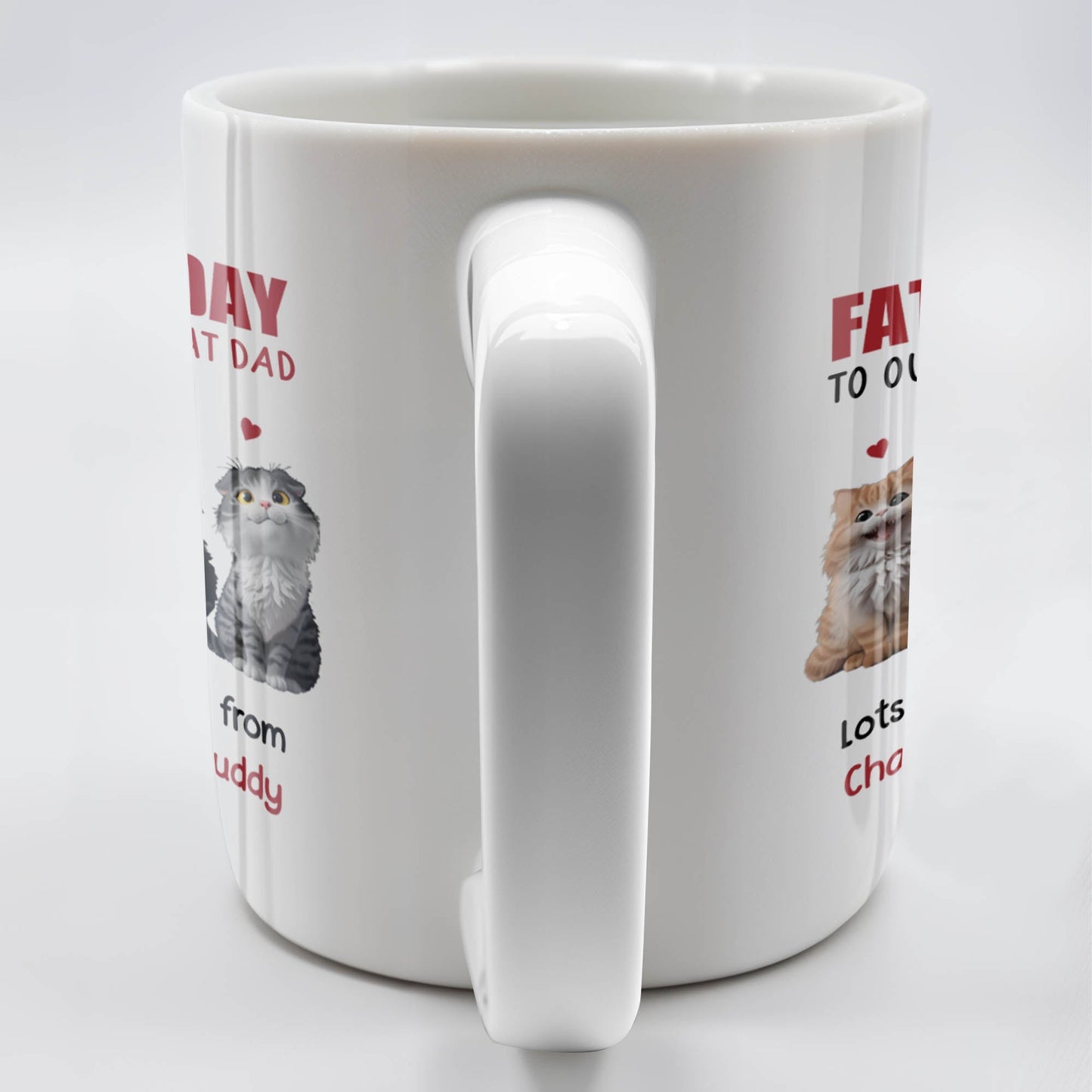 Happy Father's Day To Our Purrfect Cat Dad, Cats And Hearts - Personalized Custom Coffee Mug - DAD141_MG