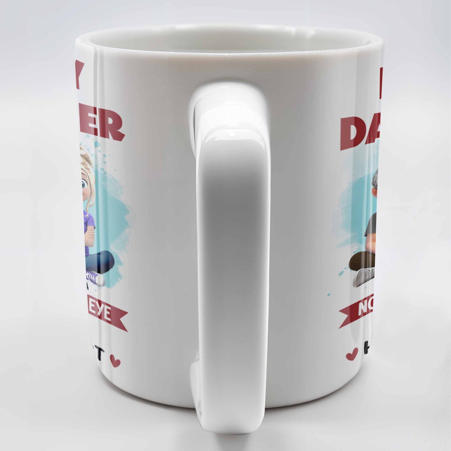 Daddy And Daughter, Not Always Eye To Eye But Always Heart To Heart - Personalized Custom Coffee Mug - DAD163_MG