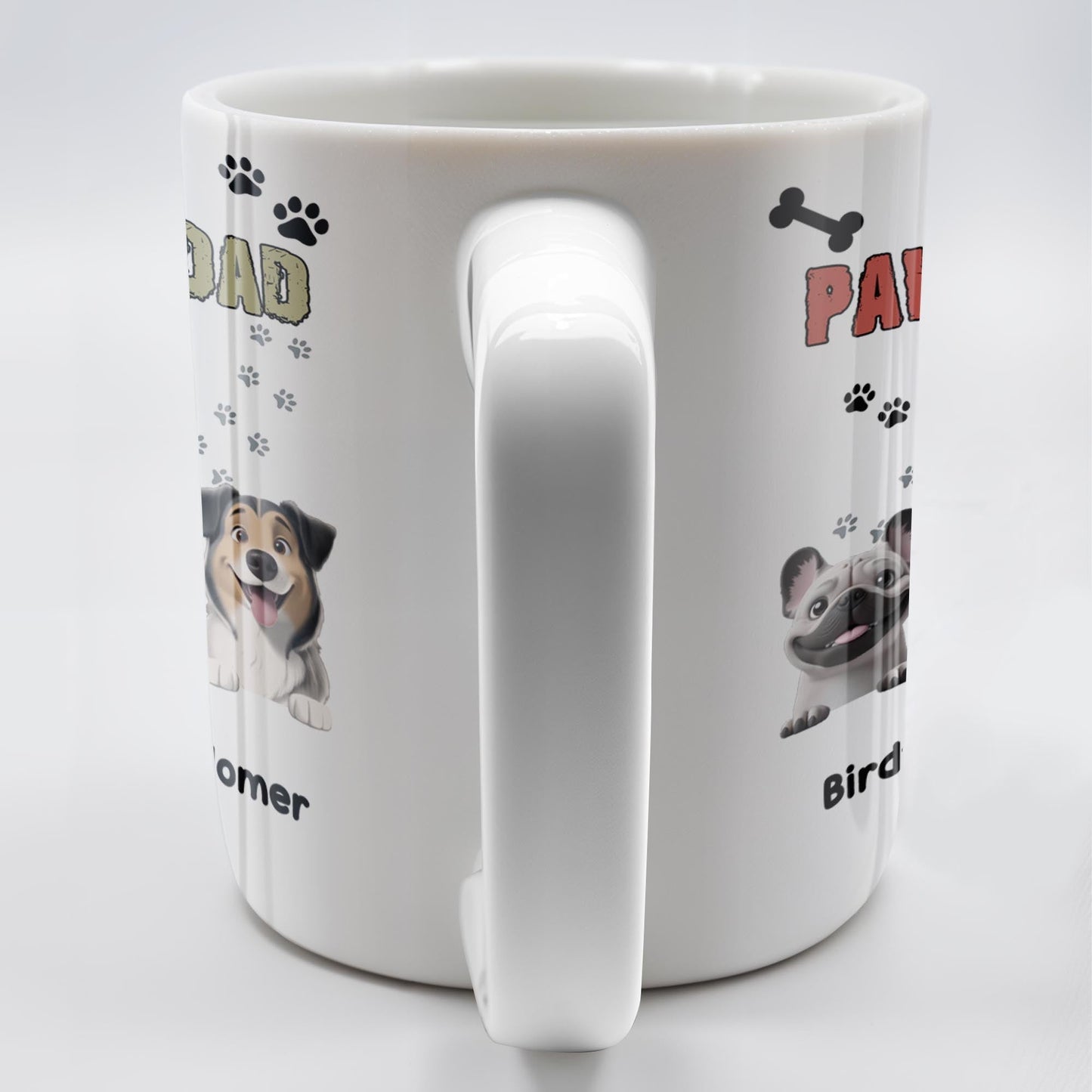 Pawsome Dad, Cartoon Man And Dogs - Personalized Custom Coffee Mug - DAD165_MG