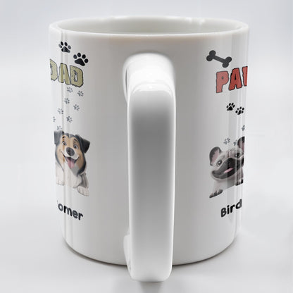 Pawsome Dad, Cartoon Man And Dogs - Personalized Custom Coffee Mug - DAD165_MG