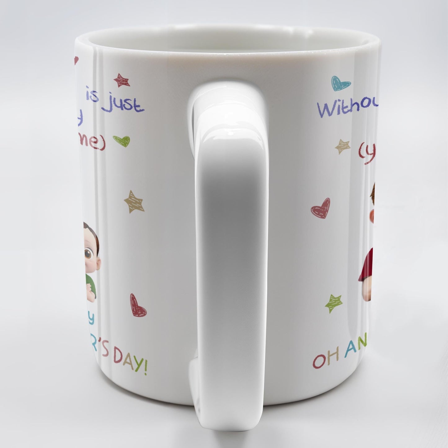 DADDY Without Me Today Is Just Another Day, Cartoon Father And Baby - Personalized Custom Coffee Mug - DAD166_MG