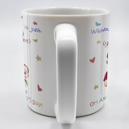 DADDY Without Me Today Is Just Another Day, Cartoon Father And Baby - Personalized Custom Coffee Mug - DAD166_MG