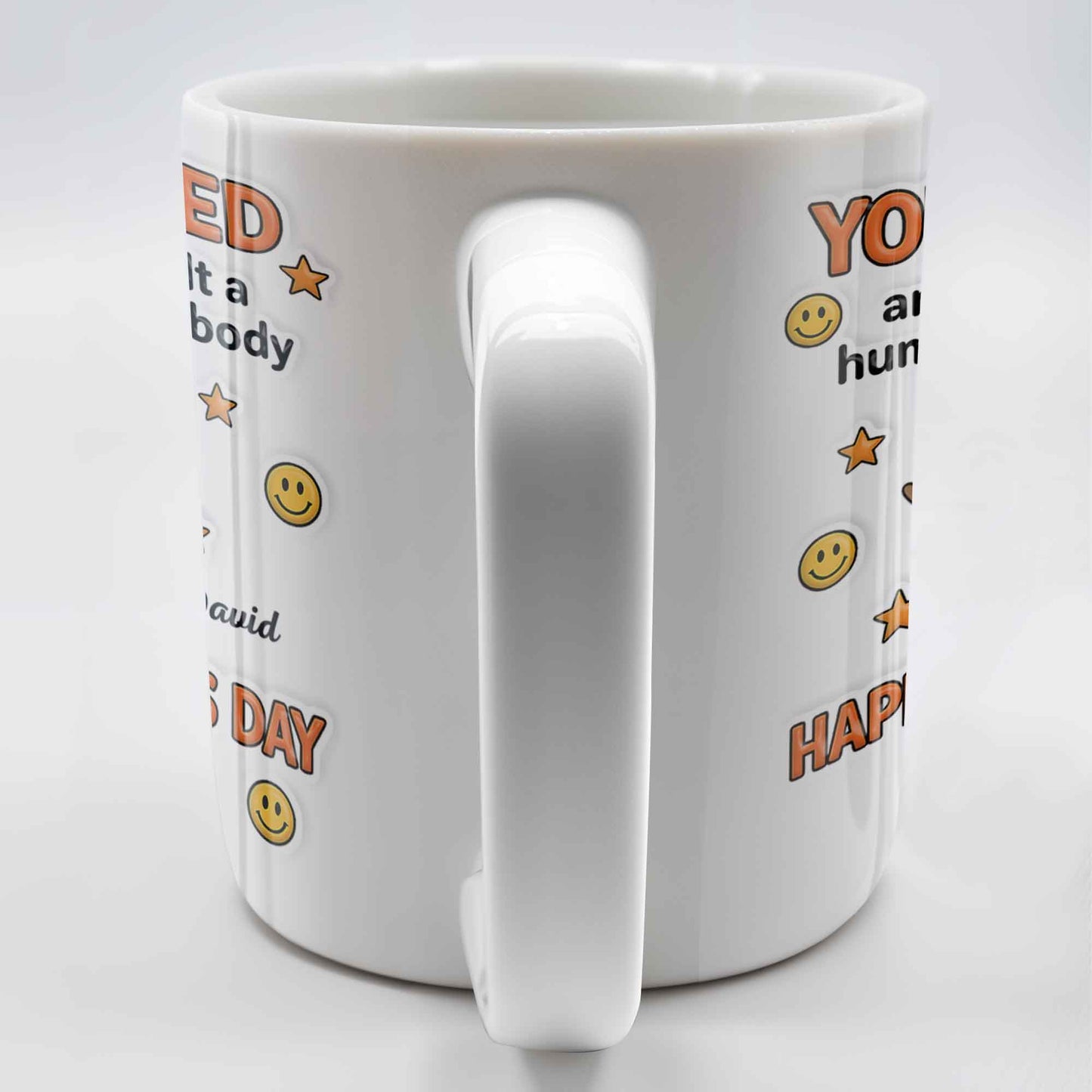 You Jizzed And Then I Built A Human With My Body, Happy Father's Day, Sperm Character, Stars, Smiley Faces - Personalized Custom Coffee Mug - DAD167_MG