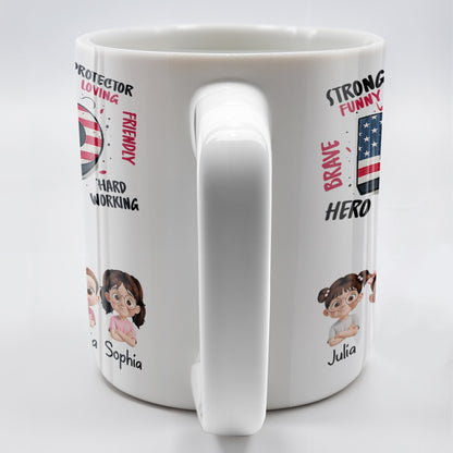 Strong Funny Brave Hero Dad, Protector Loving Friendly Man Of God - Personalized Custom Coffee Mug - DAD172_MG