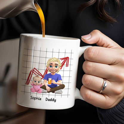 Happy Father's Day From The Best Long-Term Investment, Graph, Baby and Father - Personalized Custom Coffee Mug - DAD196_MG