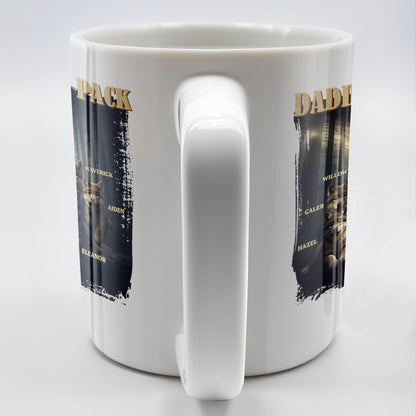 Daddy's Wolf Pack Featuring Wolves In Forest - Personalized Custom Coffee Mug - DAD208_MG