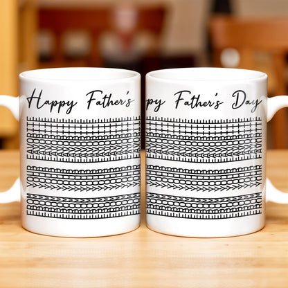 Happy Father's Day Geometric Patterns - Personalized Custom Coffee Mug - DAD216_MG