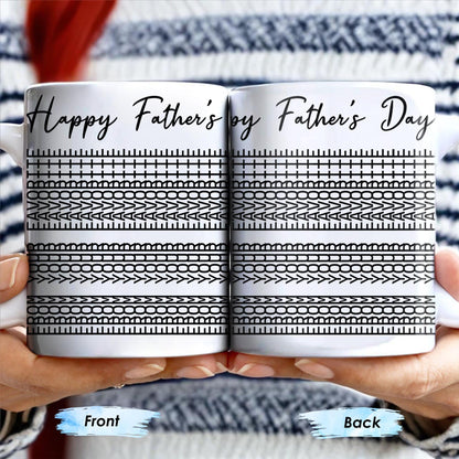 Happy Father's Day Geometric Patterns - Personalized Custom Coffee Mug - DAD216_MG