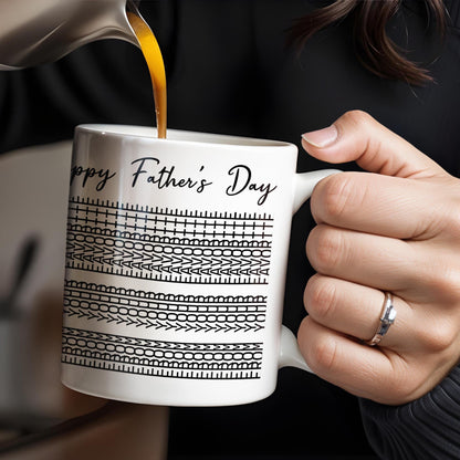 Happy Father's Day Geometric Patterns - Personalized Custom Coffee Mug - DAD216_MG