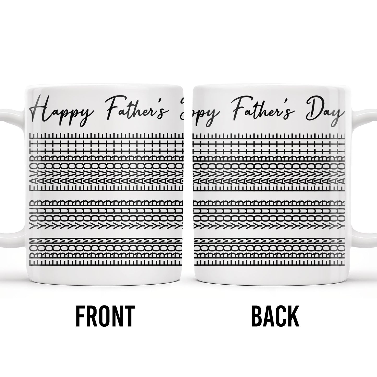 Happy Father's Day Geometric Patterns - Personalized Custom Coffee Mug - DAD216_MG