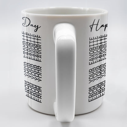 Happy Father's Day Geometric Patterns - Personalized Custom Coffee Mug - DAD216_MG
