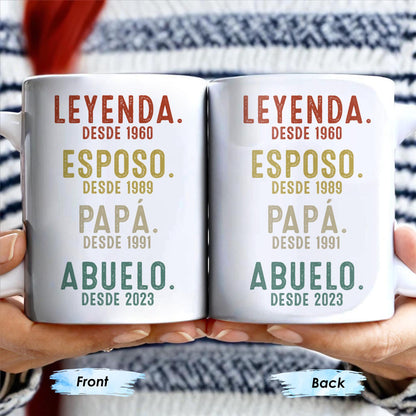 Leyenda, Esposo, Papá, Abuelo Custom Gift Mug - Personalized Custom Coffee Mug - DAD220_MG