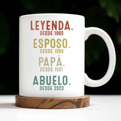 Leyenda, Esposo, Papá, Abuelo Custom Gift Mug - Personalized Custom Coffee Mug - DAD220_MG