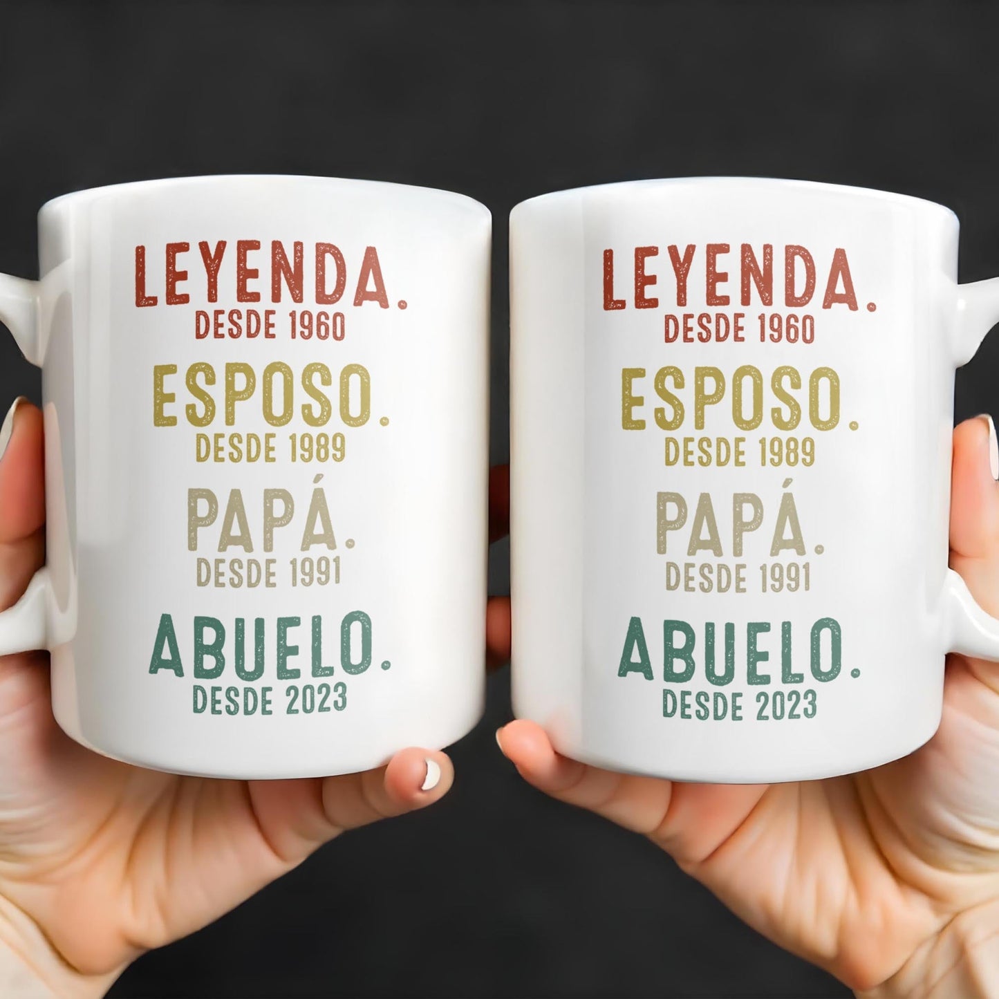 Leyenda, Esposo, Papá, Abuelo Custom Gift Mug - Personalized Custom Coffee Mug - DAD220_MG