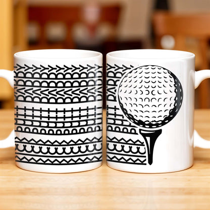Putt Parry Birdie Golf Ball And Tee Design - Personalized Custom Coffee Mug - DAD221_MG