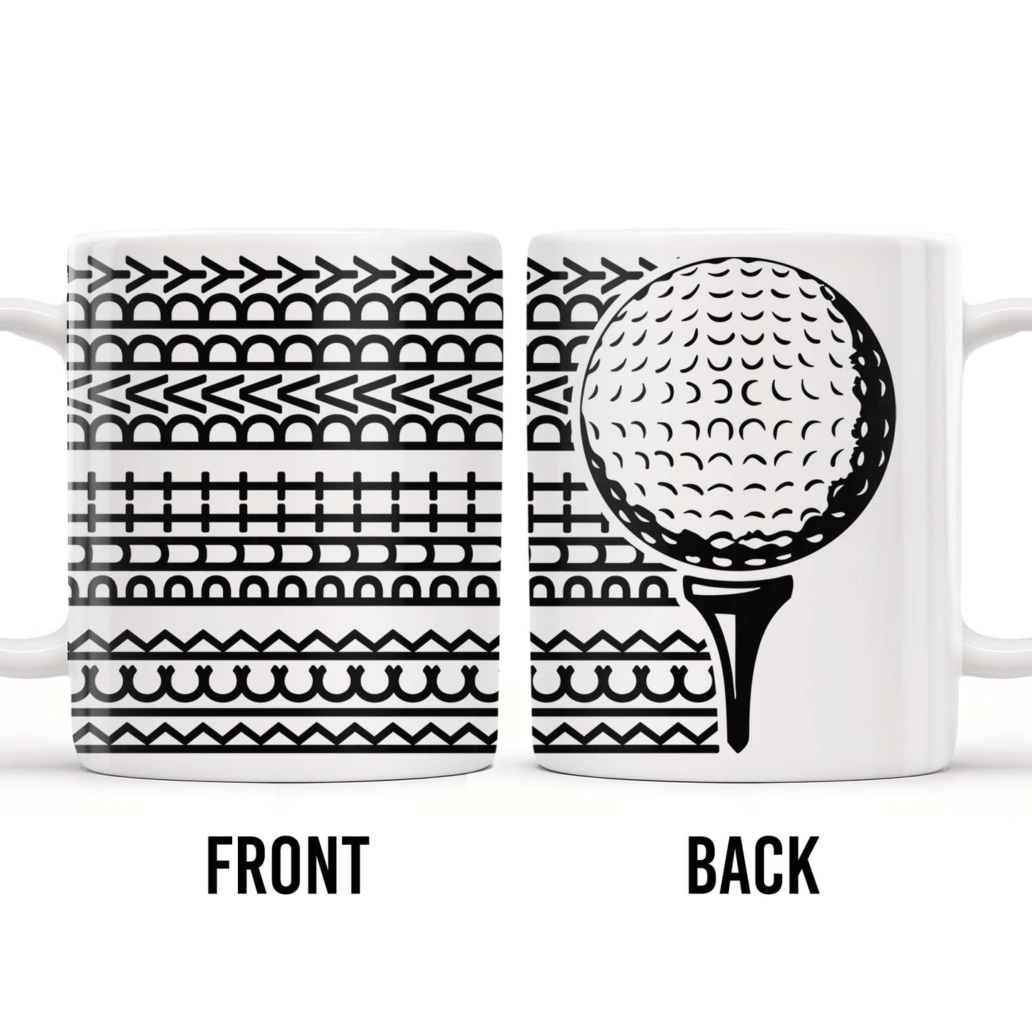 Putt Parry Birdie Golf Ball And Tee Design - Personalized Custom Coffee Mug - DAD221_MG