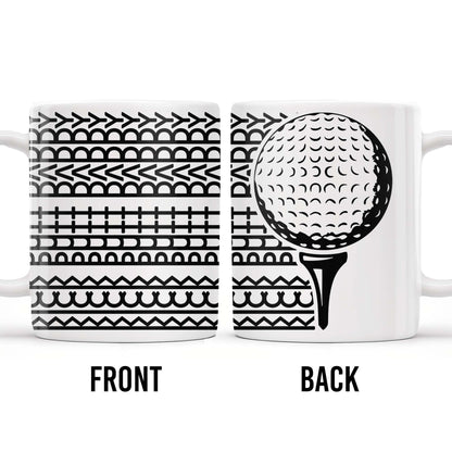 Putt Parry Birdie Golf Ball And Tee Design - Personalized Custom Coffee Mug - DAD221_MG