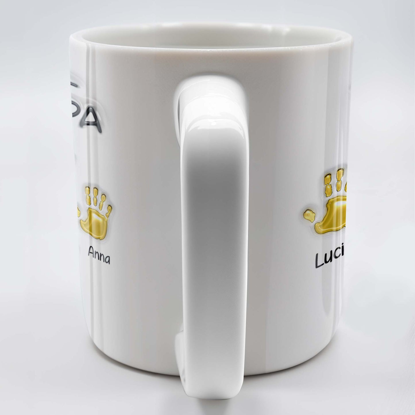First Dad Now Grandpa Colored Handprints - Personalized Custom Coffee Mug - DAD225_MG