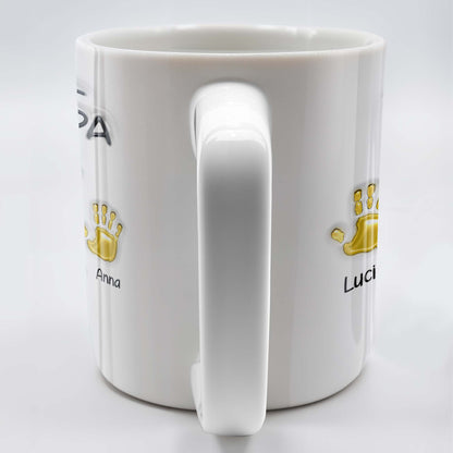 First Dad Now Grandpa Colored Handprints - Personalized Custom Coffee Mug - DAD225_MG