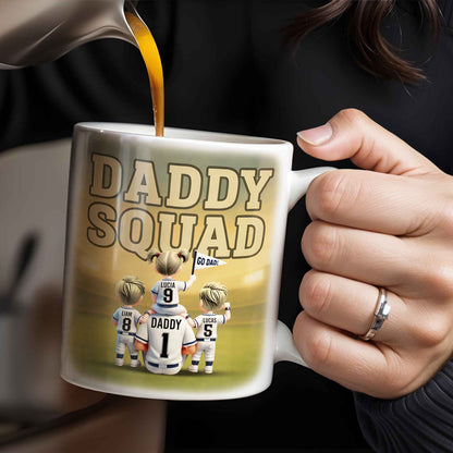 Daddy Squad Go Dad With Children in Soccer Jerseys - Personalized Custom Coffee Mug - DAD229_MG