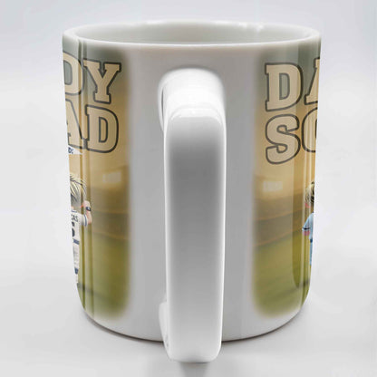 Daddy Squad Go Dad With Children in Soccer Jerseys - Personalized Custom Coffee Mug - DAD229_MG