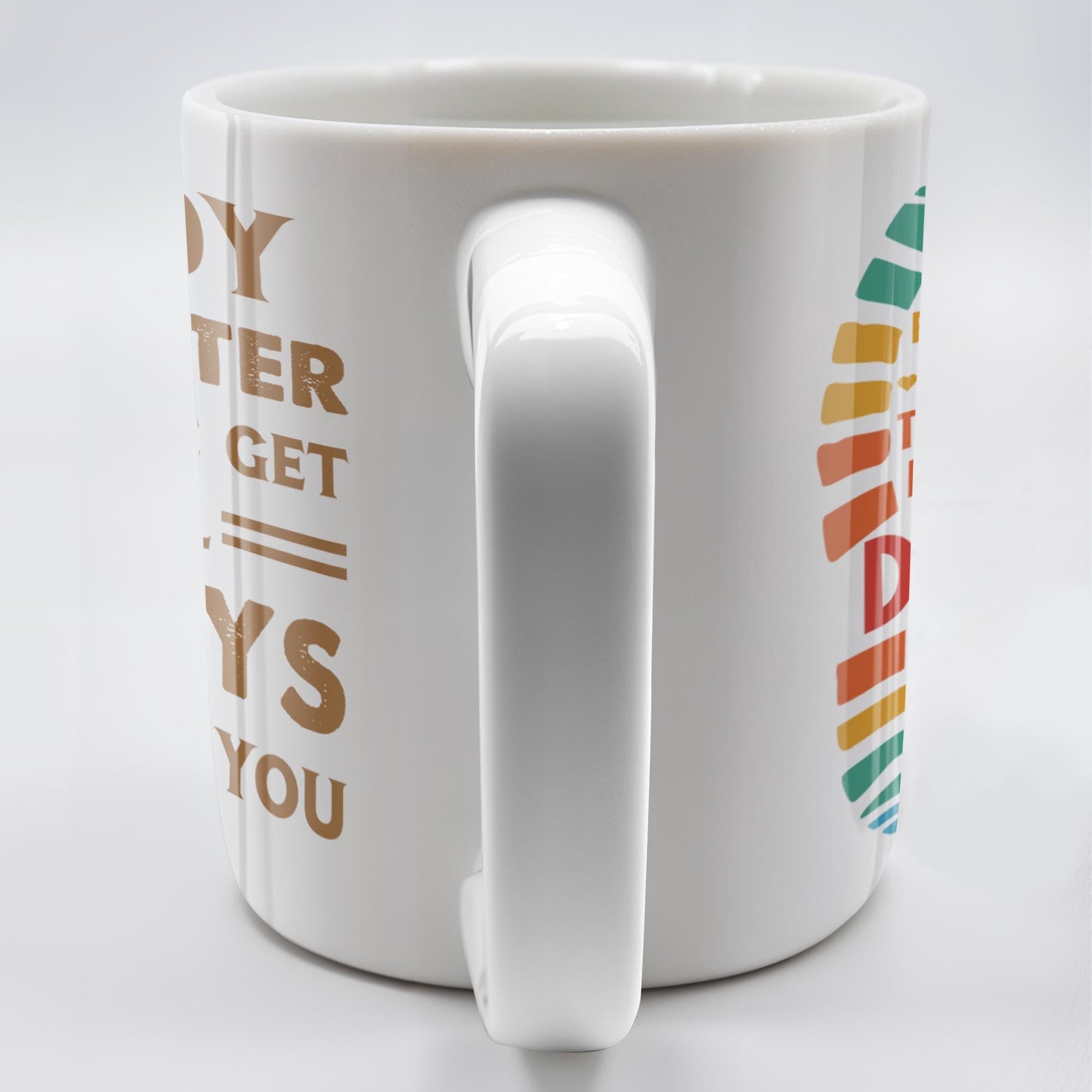 Daddy No Matter How Big We Get, Colorful Footprints - Personalized Custom Coffee Mug - DAD231_MG