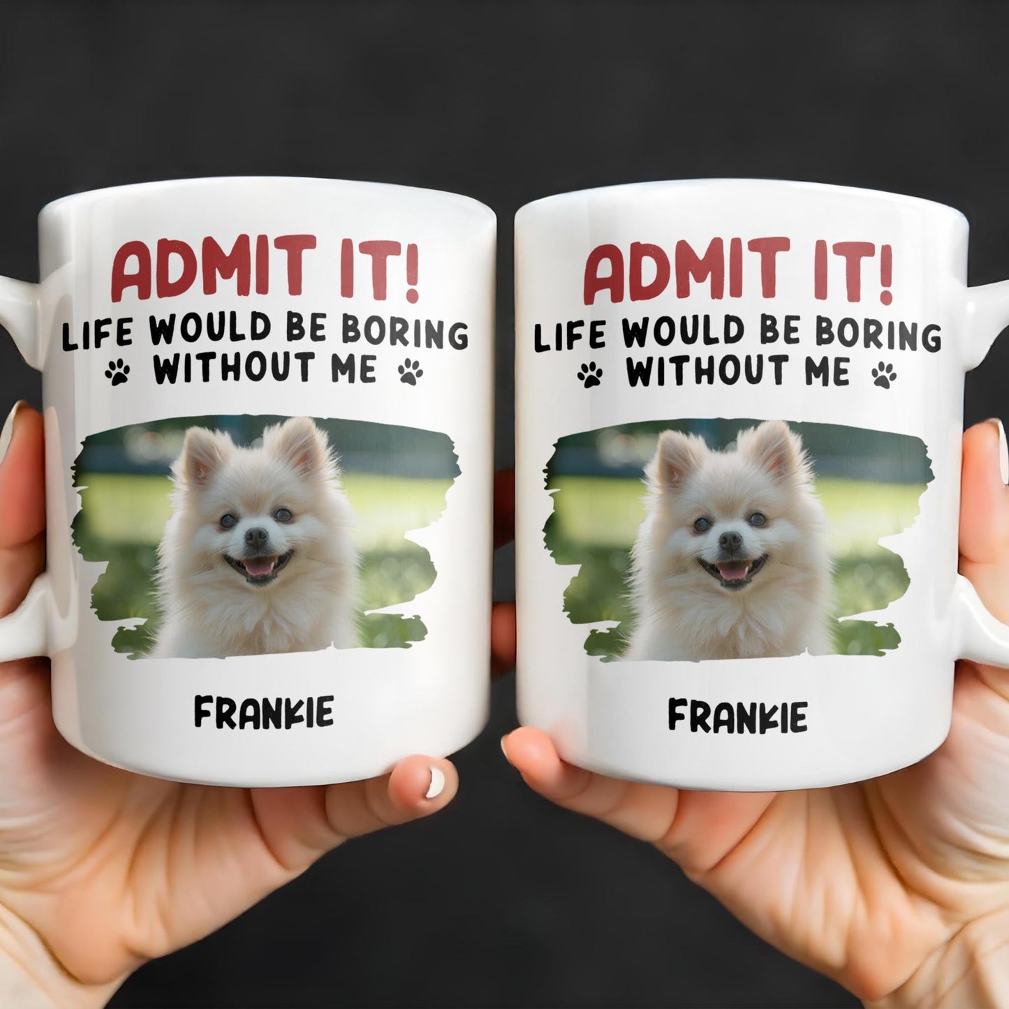 Admit It Life Would Be Boring Without Me And Cute Dog - Personalized Custom Coffee Mug - DAD242_MG
