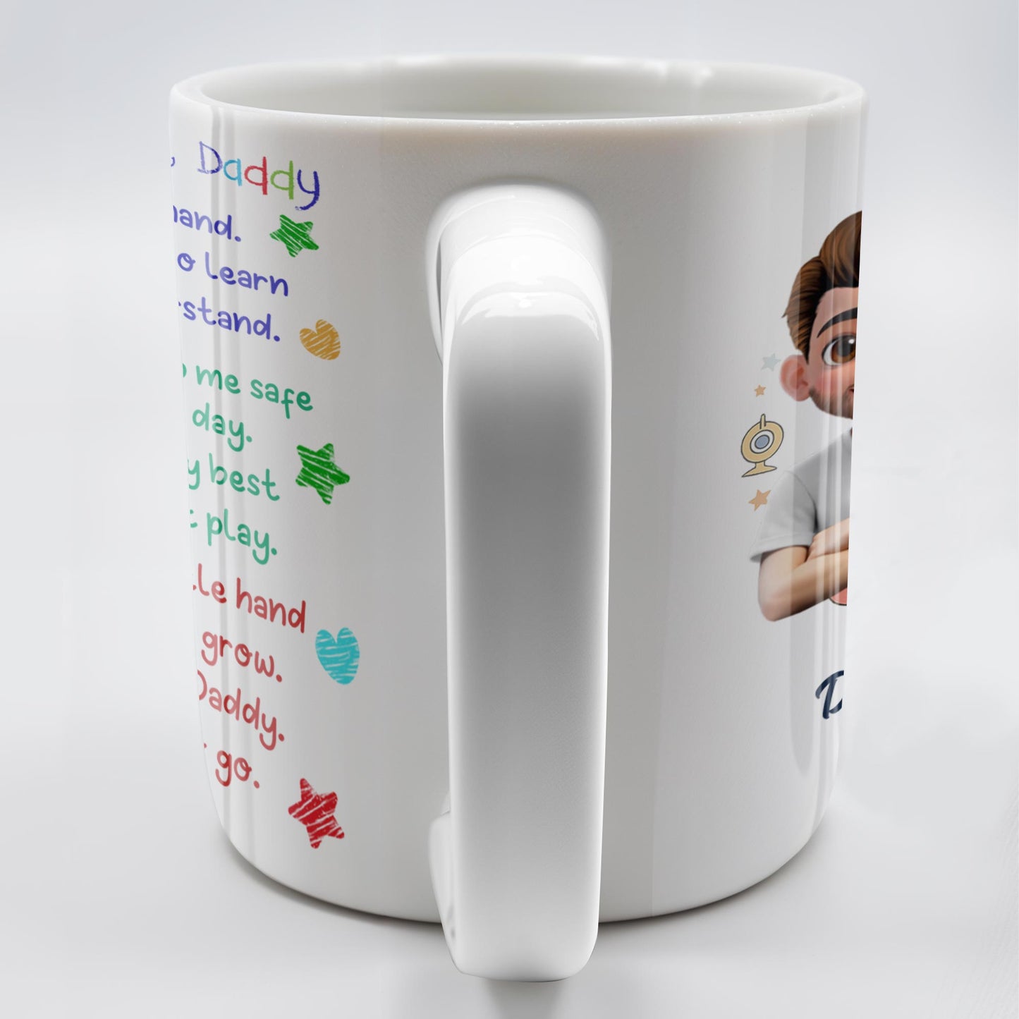Walk Alongside Me, Daddy And Hold My Little Hand - Personalized Custom Coffee Mug - DAD243_MG