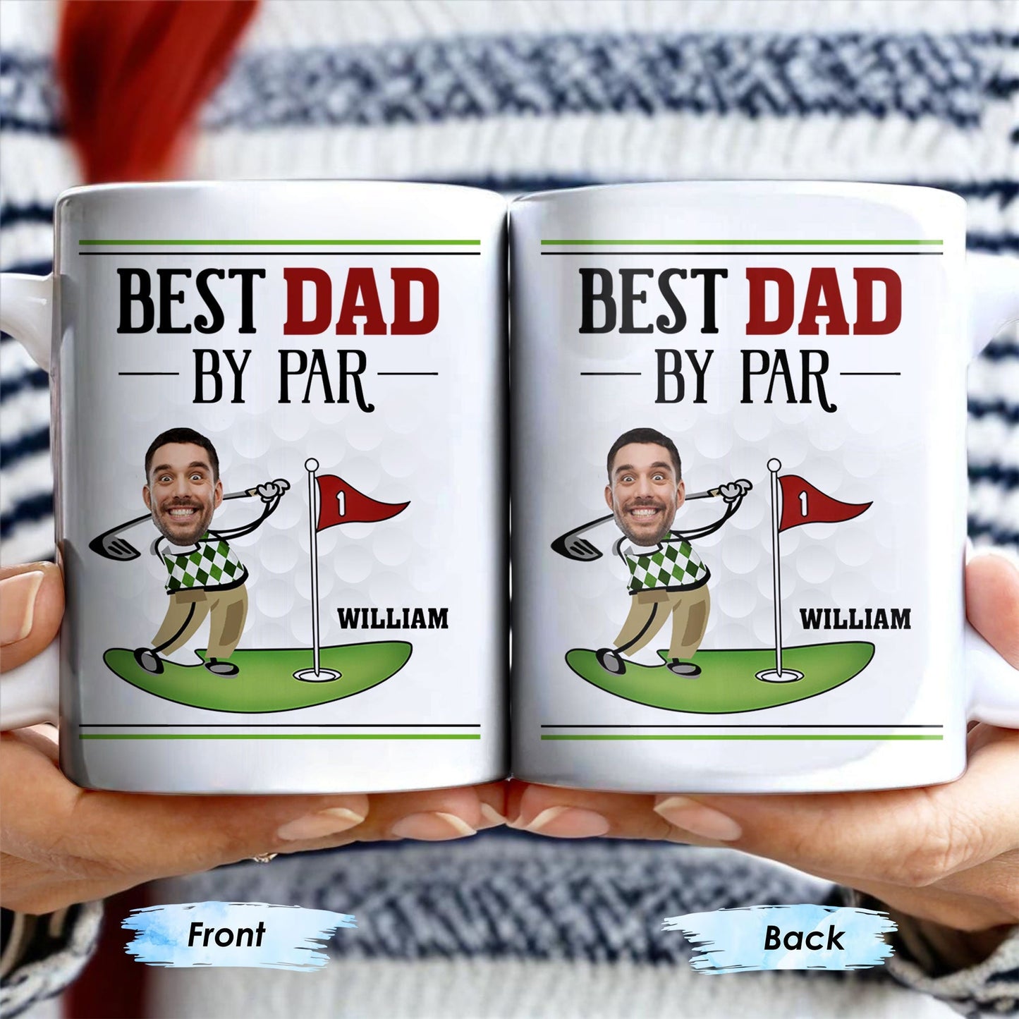 Best Dad By Par, Golf And Flag - Personalized Custom Coffee Mug - DAD257_MG
