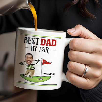 Best Dad By Par, Golf And Flag - Personalized Custom Coffee Mug - DAD257_MG