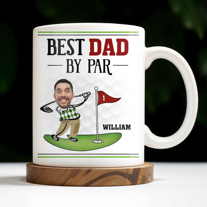 Best Dad By Par, Golf And Flag - Personalized Custom Coffee Mug - DAD257_MG