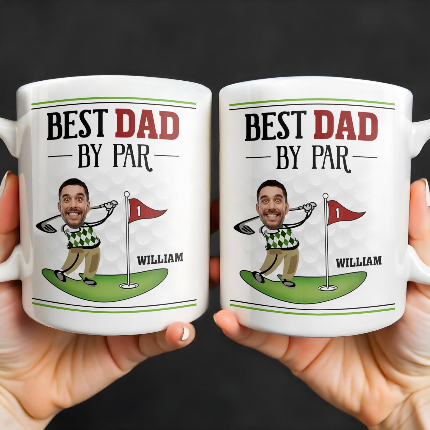Best Dad By Par, Golf And Flag - Personalized Custom Coffee Mug - DAD257_MG