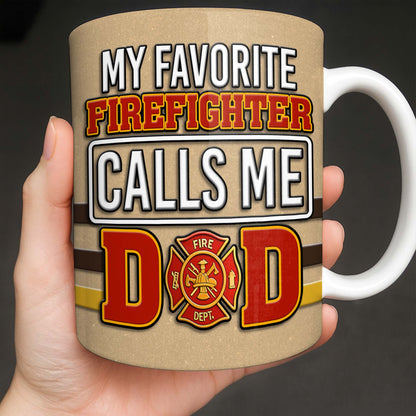 Fire Department 365 Days On Duty Badge and Tools - Personalized Custom Coffee Mug - DAD272_MG