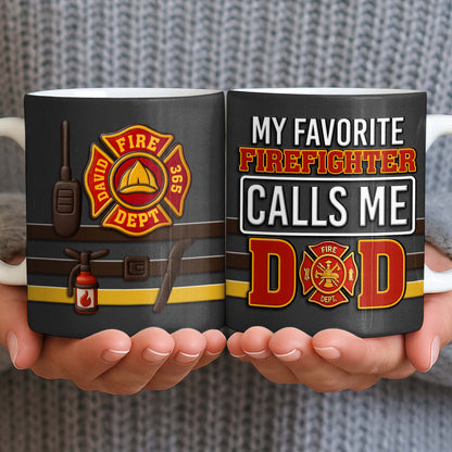 Fire Department 365 Days On Duty Badge and Tools - Personalized Custom Coffee Mug - DAD272_MG