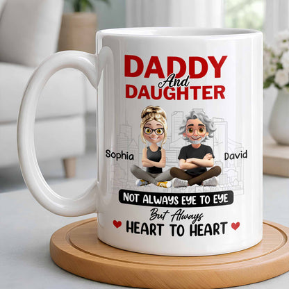 Not Always Eye To Eye But Always Heart To Heart, Cityscape - Personalized Custom Coffee Mug - DAD280_MG