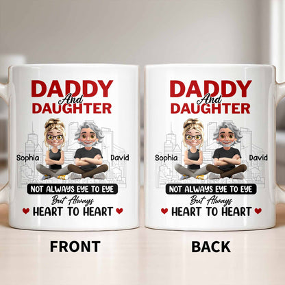 Not Always Eye To Eye But Always Heart To Heart, Cityscape - Personalized Custom Coffee Mug - DAD280_MG