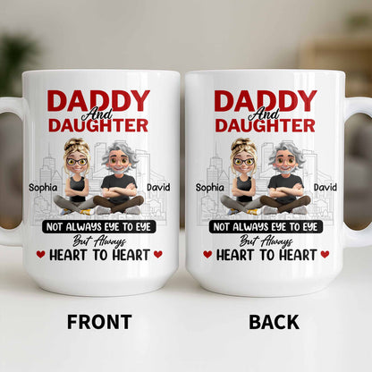 Not Always Eye To Eye But Always Heart To Heart, Cityscape - Personalized Custom Coffee Mug - DAD280_MG