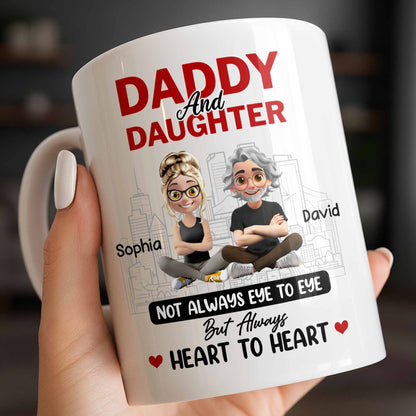 Not Always Eye To Eye But Always Heart To Heart, Cityscape - Personalized Custom Coffee Mug - DAD280_MG