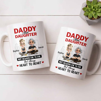Not Always Eye To Eye But Always Heart To Heart, Cityscape - Personalized Custom Coffee Mug - DAD280_MG