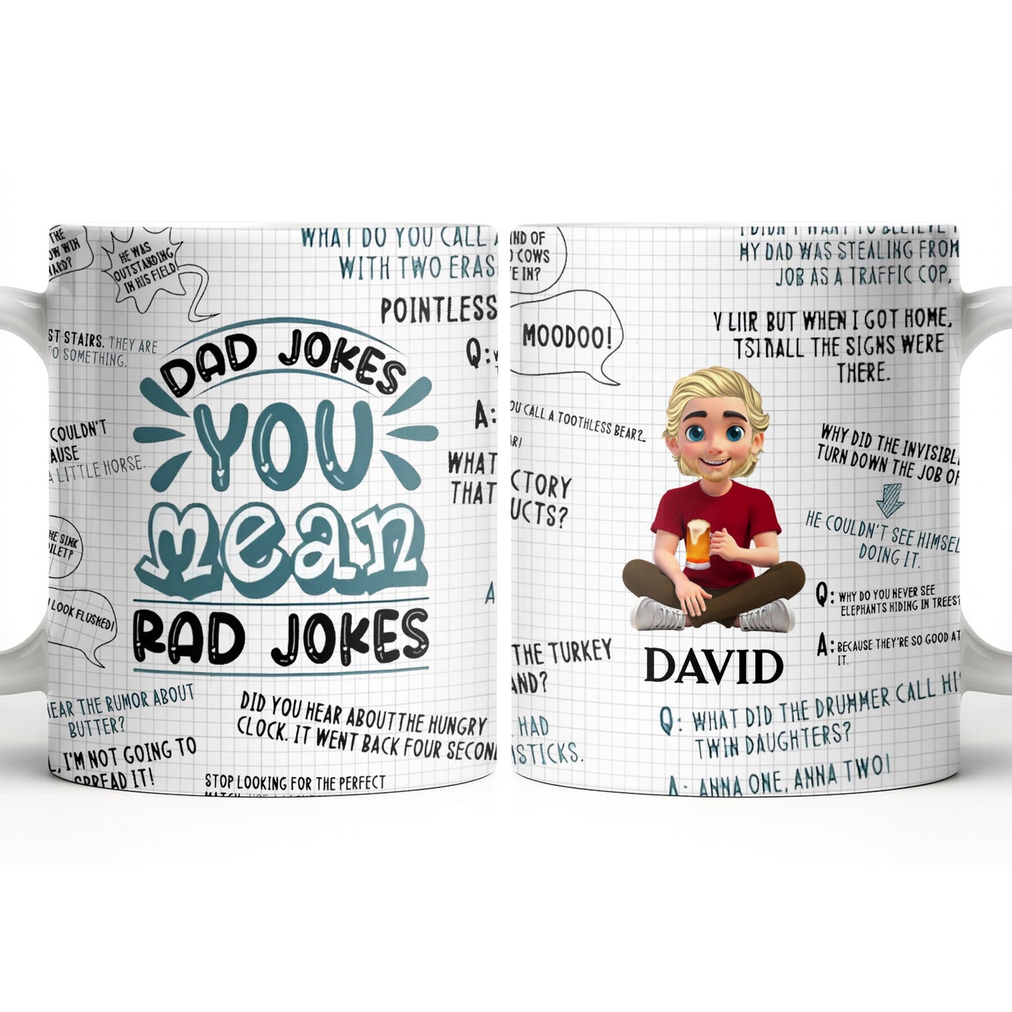 Dad Jokes You Mean Rad Jokes - Personalized Custom Coffee Mug - DAD284_MG