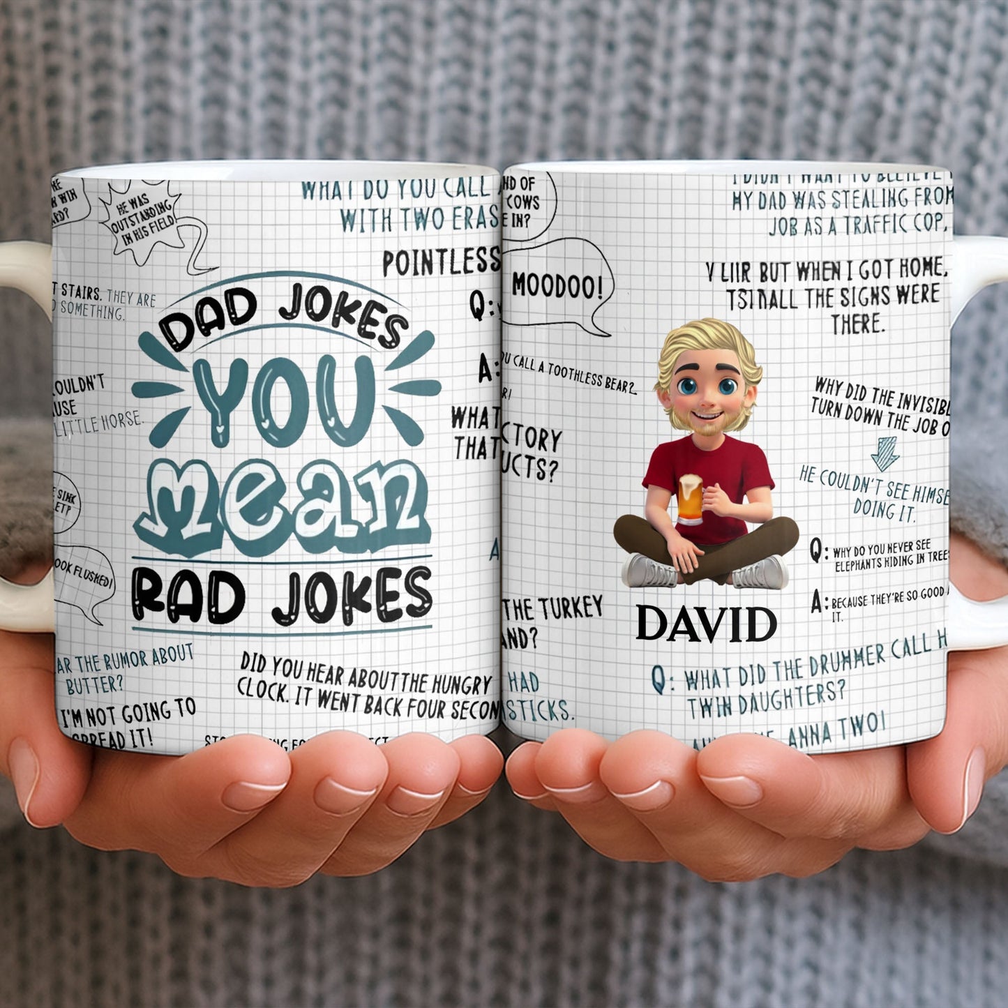 Dad Jokes You Mean Rad Jokes - Personalized Custom Coffee Mug - DAD284_MG